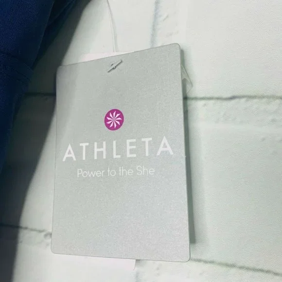 NEW Athleta tankini top Cross Back navy blue racerback swimsuit 36 B C women - Picture 7 of 10